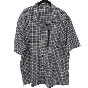 5.11 Tactical Shirt Men 2XL Gray Plaid Short Sleeve Button Up Utility Gorpcore